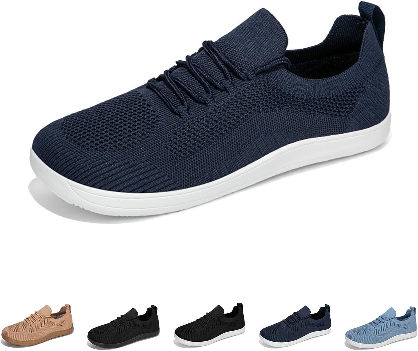 

Кроссовки с сеткой для мужчин и женщин, с широкой пяткой и носком, босоногообразные, большого размера, повседневные спортивные, женская обувь Generic, темно-синий