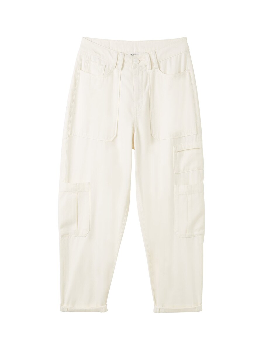 

Облегающие брюки-карго TOM TAILOR DENIM Barrel Mom, белый