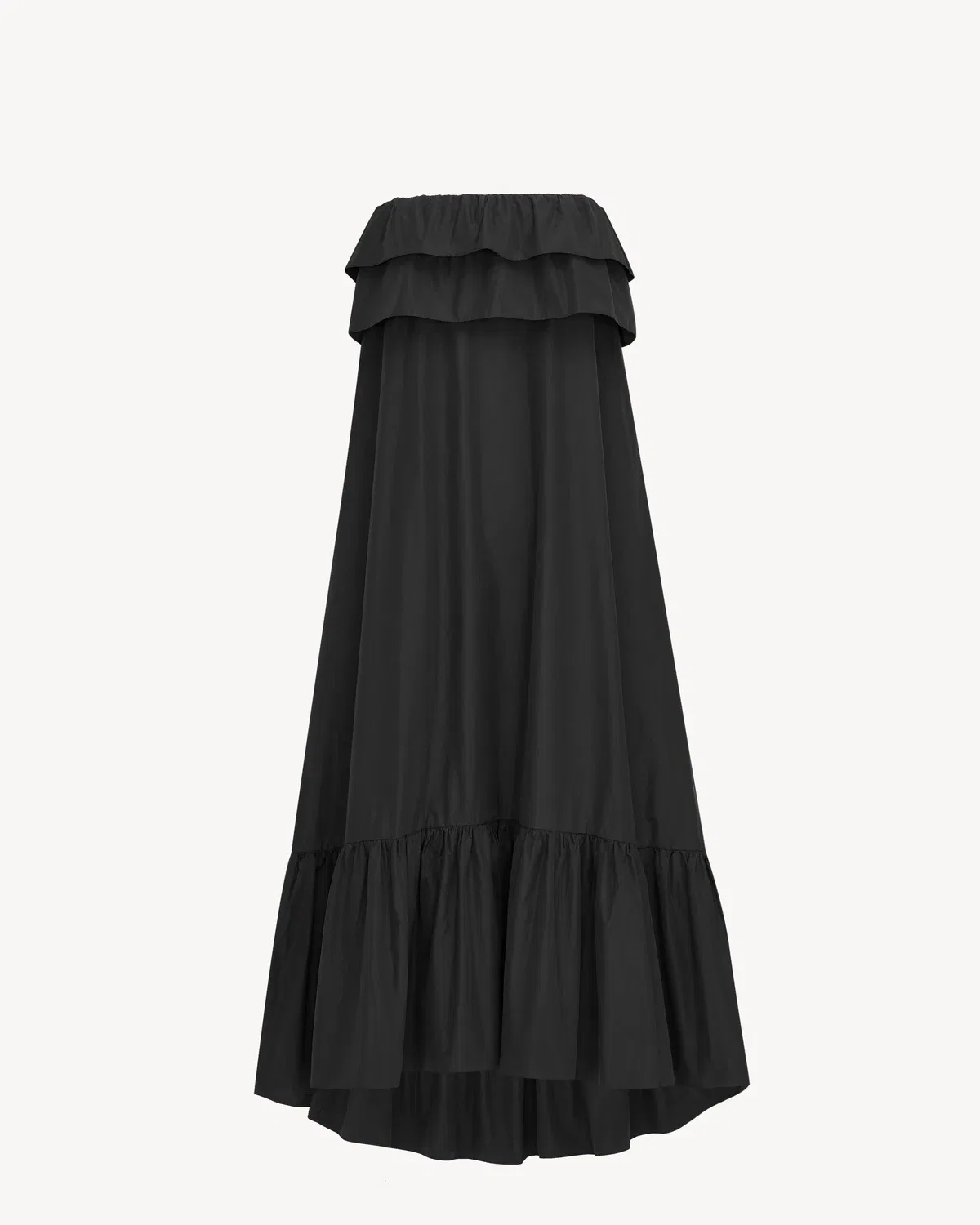 Платье в деревенском стиле без бретелек из технической парусины SAINT LAURENT, черный