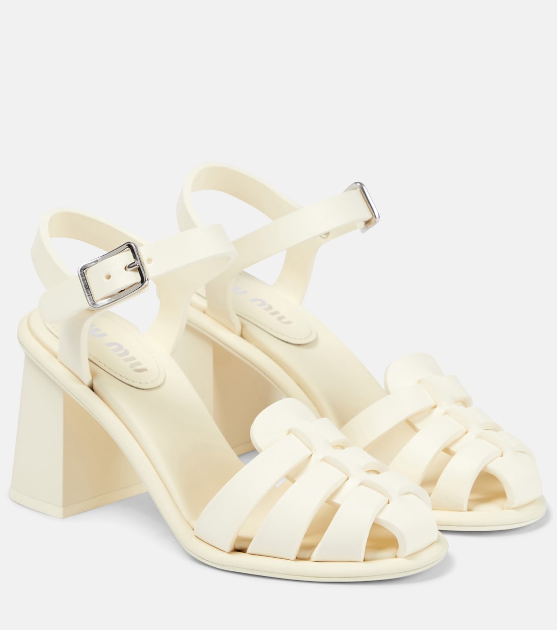 Резиновые сандалии Miu Miu, Avorio