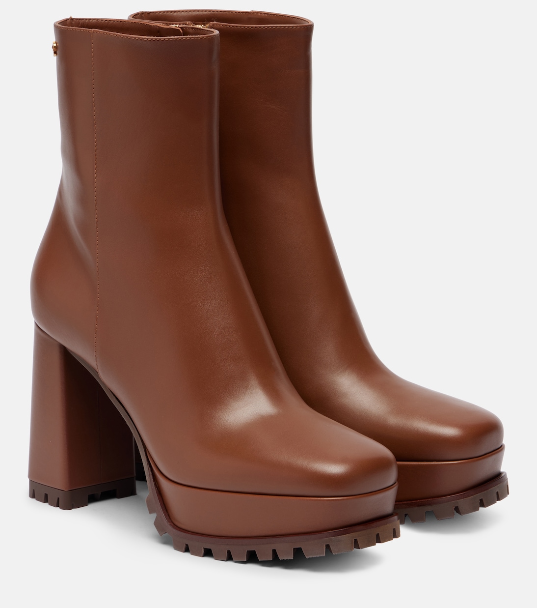 Harlem 70 кожаные платформенные ботинки по щиколотку Gianvito Rossi, Cuoio