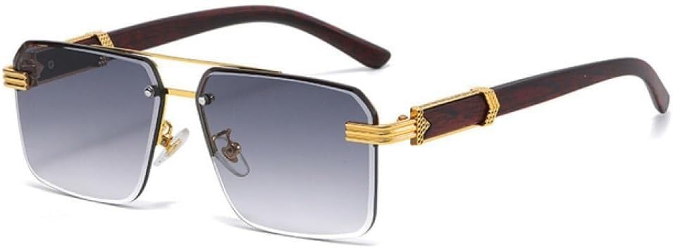 

Ретро металлические солнцезащитные очки с двойной перемычкой, квадратной формы, для женщин, роскошные, модные, без оправы, с градиентным покрытием Ocean Film UV400, для мужчин LXLHWN, Golden Gray Gradient