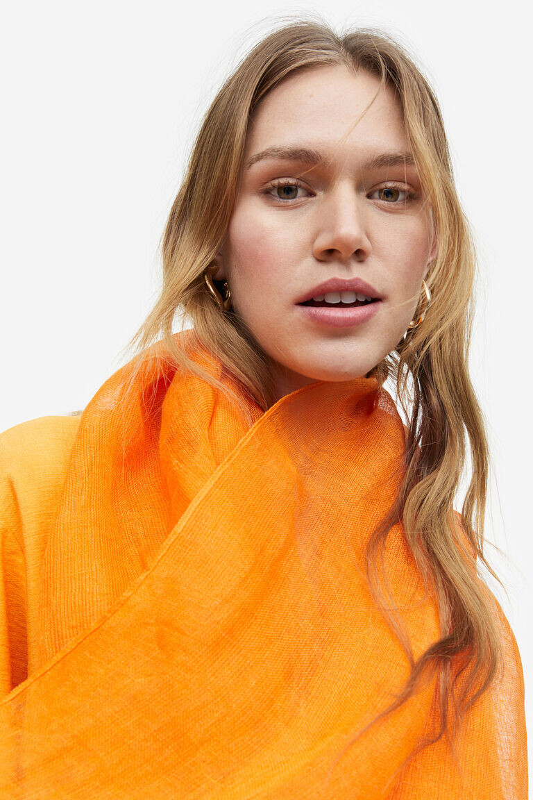 

Льняной шарф H&M, оранжевый