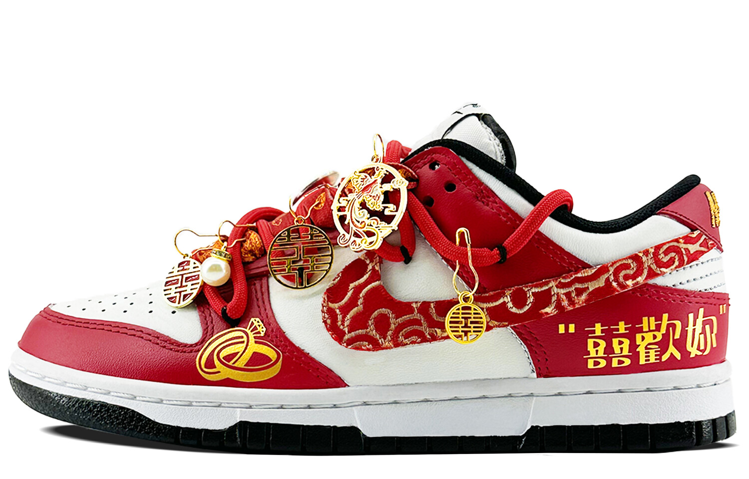 

Кроссовки для скейтбординга Dunk унисекс с низким верхом золото/белый Nike