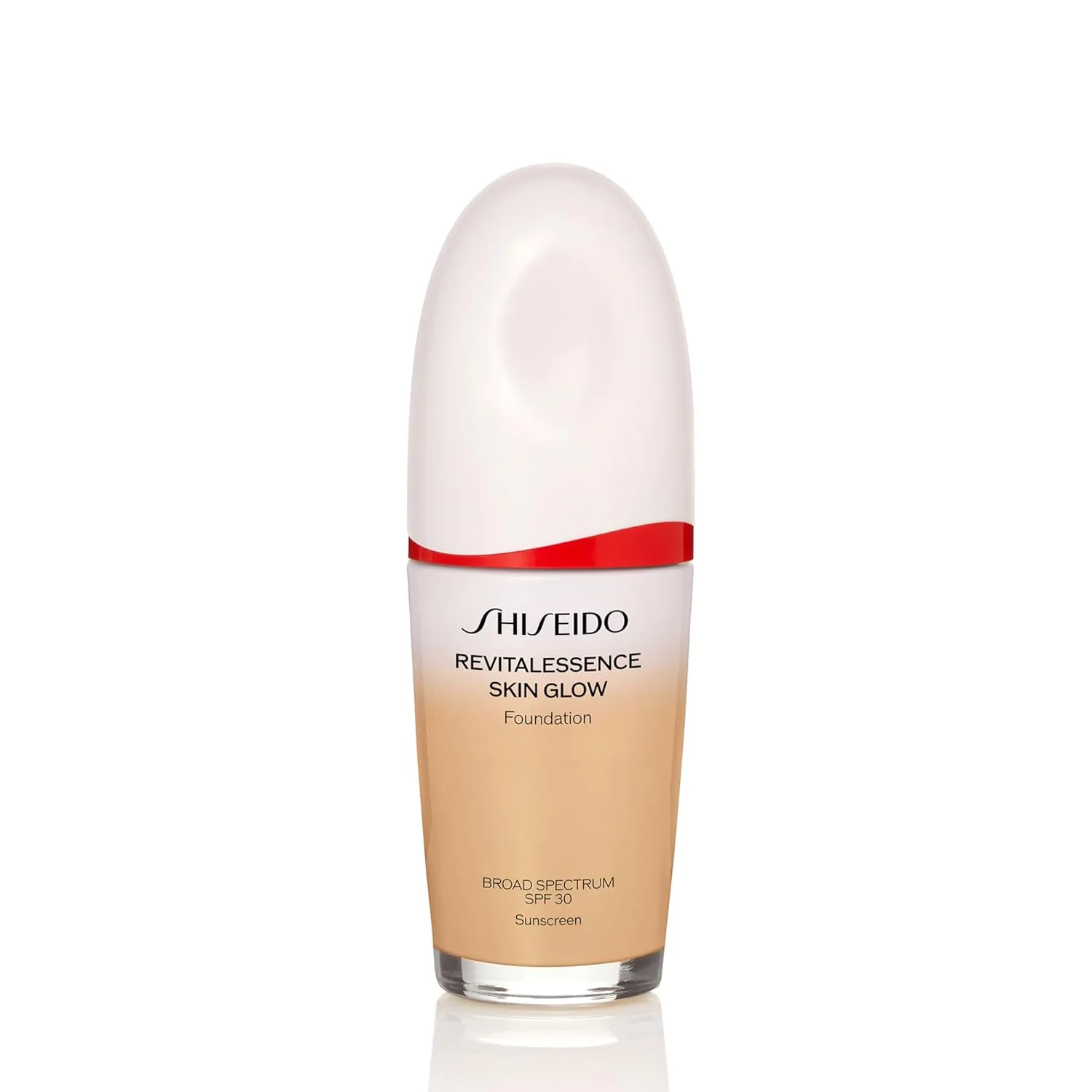 Shiseido RevitalEssence Skin Glow Foundation SPF 30, 320 Pine - тональный крем с наращиваемым средним покрытием, 24-часовая гидратация и 12-часовое ношение, устойчив к переносу, складкам и выцветанию, некомедогенный, для всех типов кожи