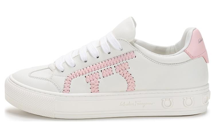Кроссовки женские Ferragamo Skateboarding, белый / светло-розовый