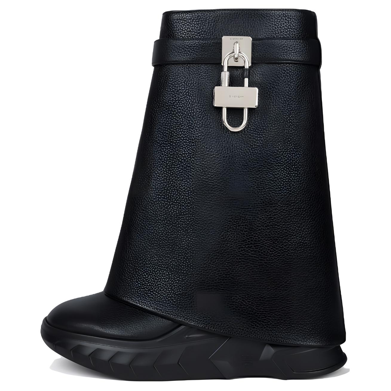 Женские черные ботильоны Shark Lock на каблуке 8 см Givenchy — фото 2