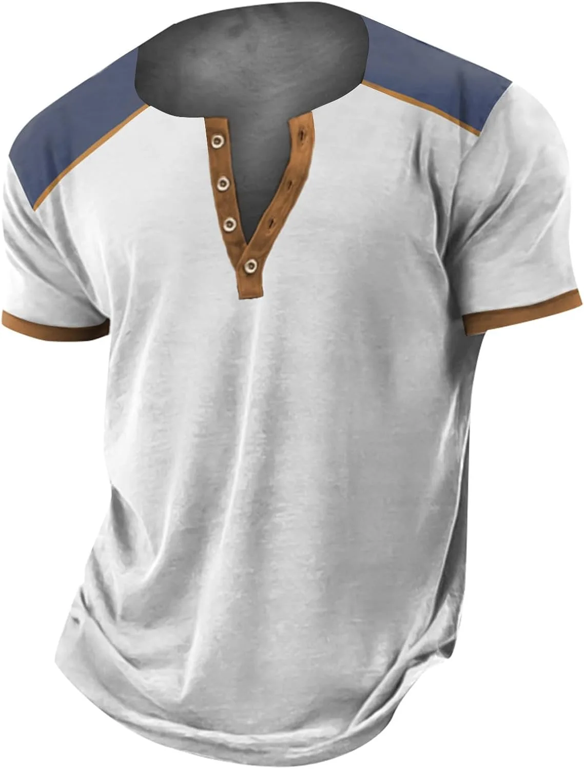 

Мужская футболка Henley Casual для тренировок, S-3XL