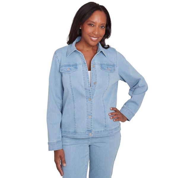 

Джинсовая куртка классического кроя Petite Alfred Dunner, цвет light denim