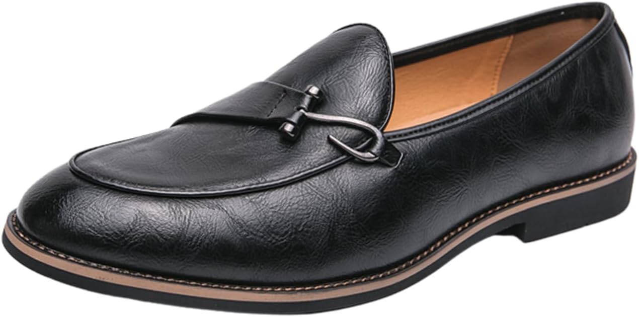 

Мужские кожаные лоферы, стильные формальные и повседневные туфли - идеально подходят для работы в офисе, деловых встреч и ежедневных поездок Aokisx, черный