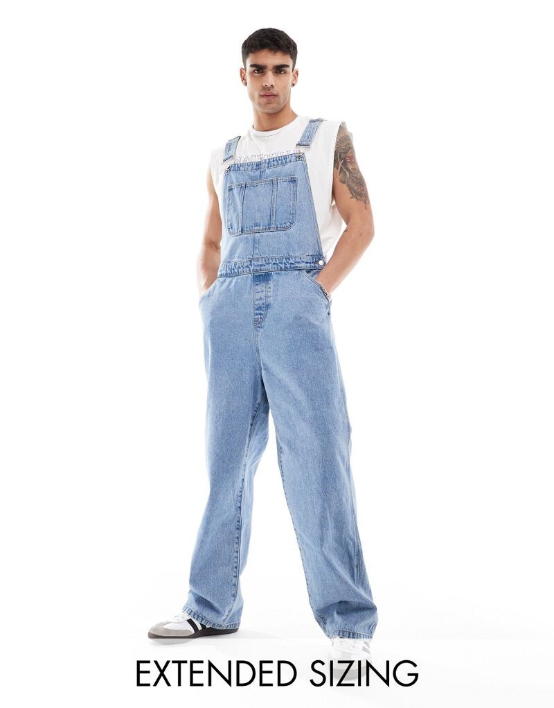 

Синий джинсовый комбинезон оверсайз ASOS DESIGN