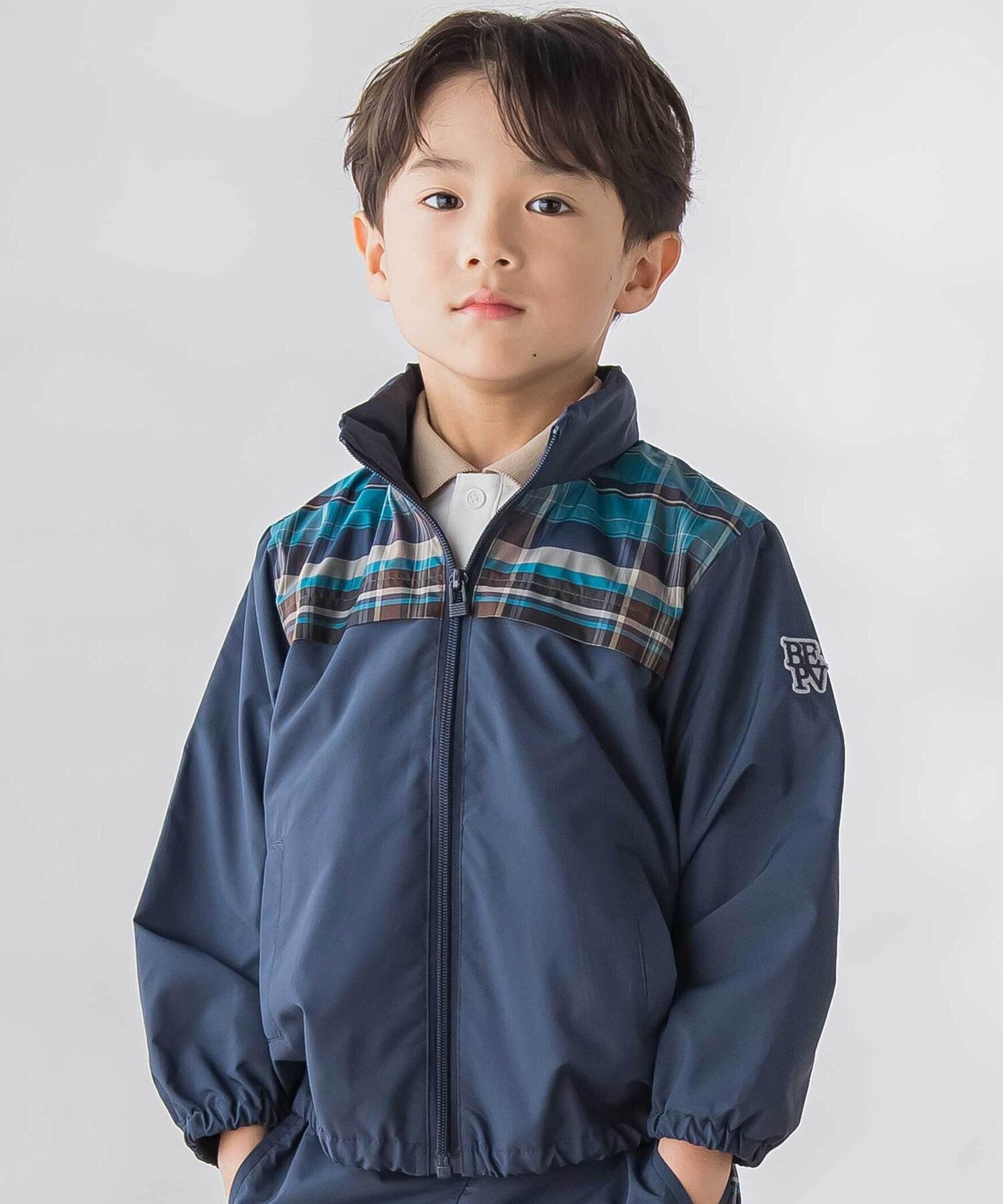 Блузон из тафты в клетку на молнии (95–150 см) Bebe Petits Pois Vert, Navy