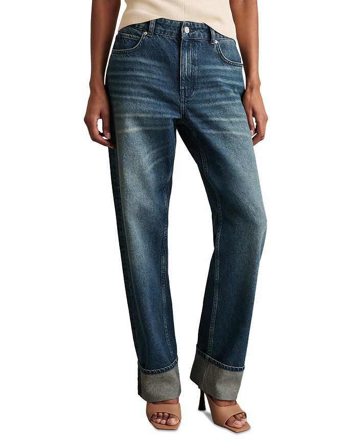 

Брюки Belinda Mid Rise Straight в средне-синем цвете REISS, синий
