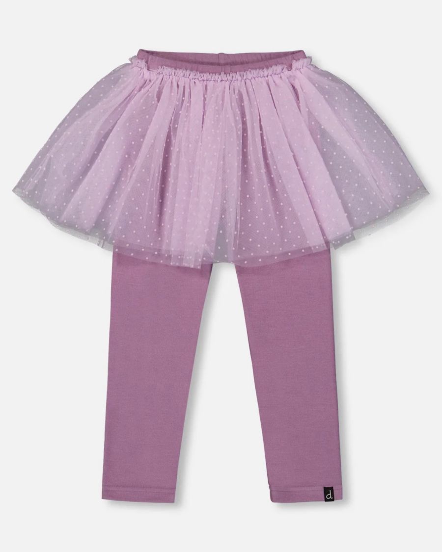 

Детские леггинсы с тюлевой юбкой, фиолетово-серые - для девочек Deux par Deux, Purple gray