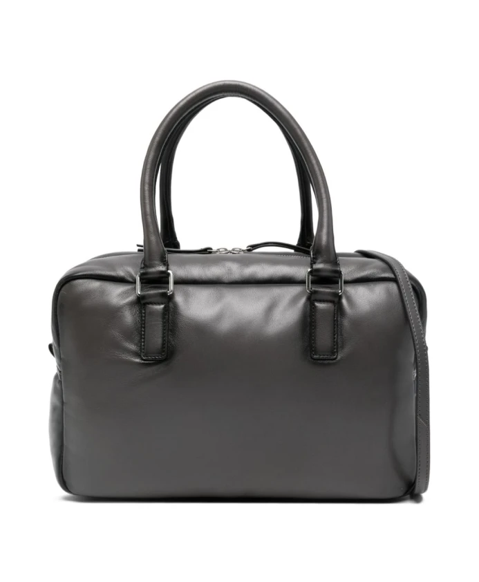 

Серая кожаная сумка через плечо из овечьей кожи с верхними ручками Stand Studio, серый