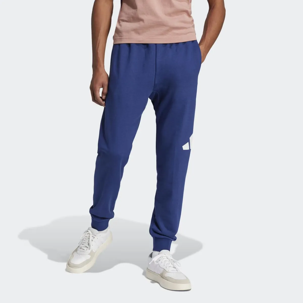 

Мужские Essentials Французский Махровый Брюки Adidas с большим логотипом, синий