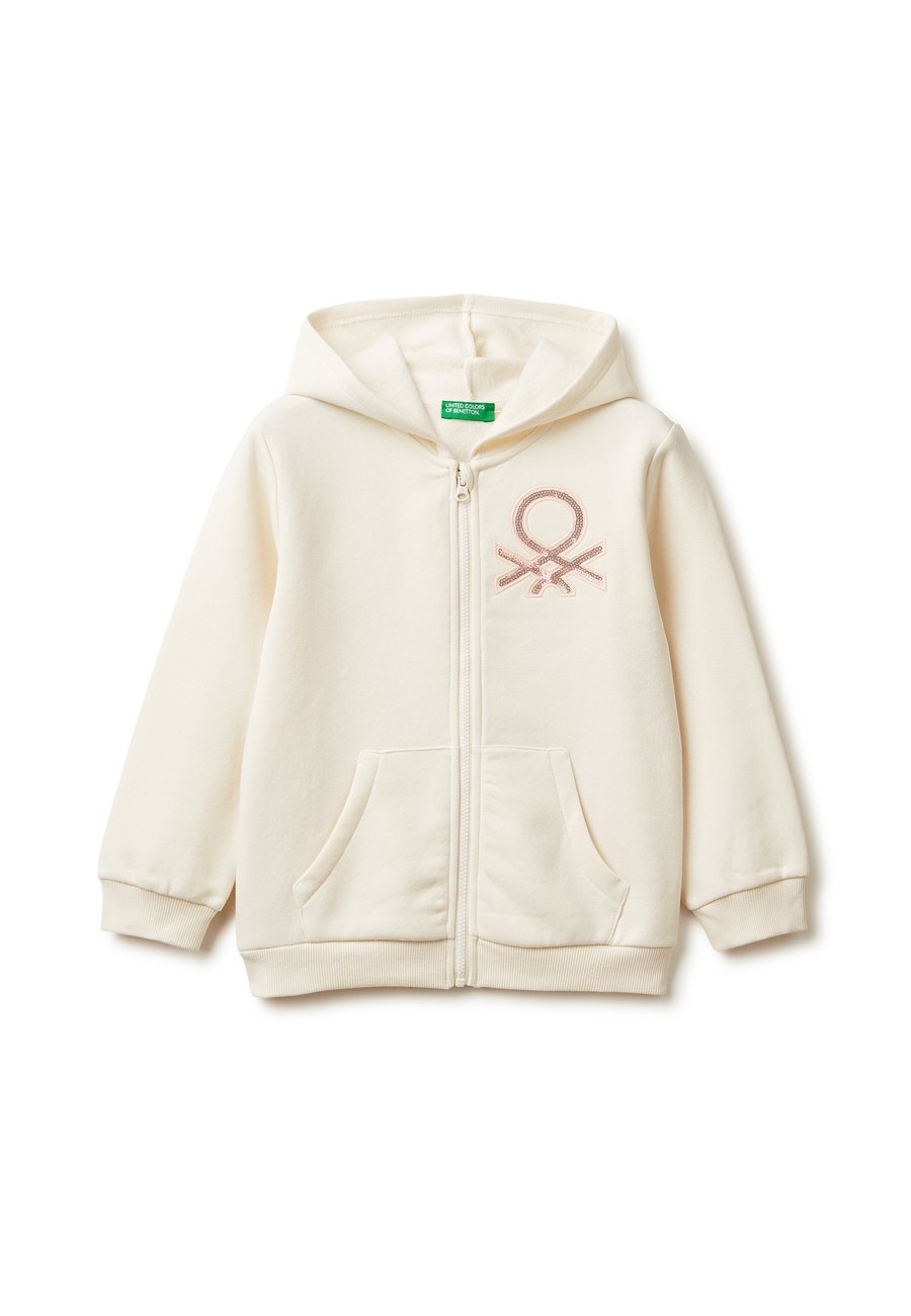 

Толстовка United Colors of Benetton WITH ZIP AND SEQUINS , White