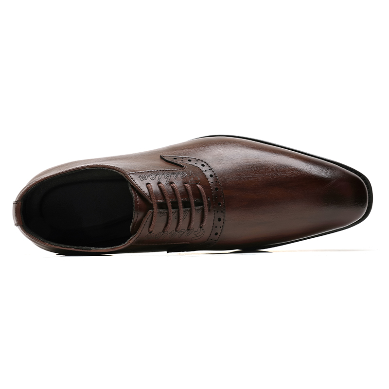 Dao Tu Sen Мужские классические туфли на низком ходу черно-коричневые коричневые Trendy Era, цвет Brown-(24278) Trendy Era — фото 3