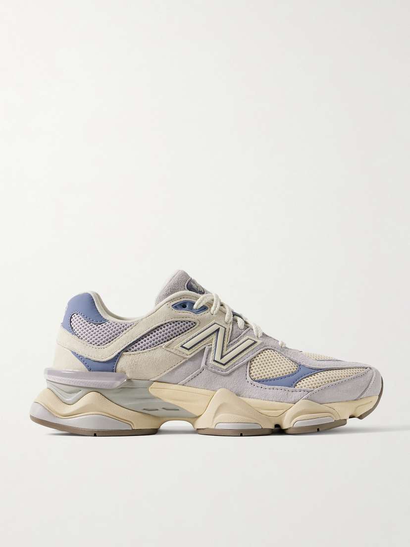 Кроссовки из замши и сетки с отделкой из резины и кожи 9060 New Balance, голубой