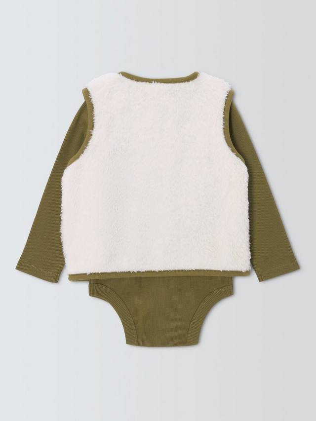 Комбинезон Baby Bear Borg с жилетом и длинными рукавами John Lewis, Multi — фото 2