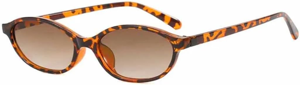 

Солнцезащитные очки с защитой UV400 | Овальная маленькая оправа, цветные линзы | Для женщин и мужчин, для занятий спортом на открытом воздухе и вождения DSVIGF, Leopard Tea