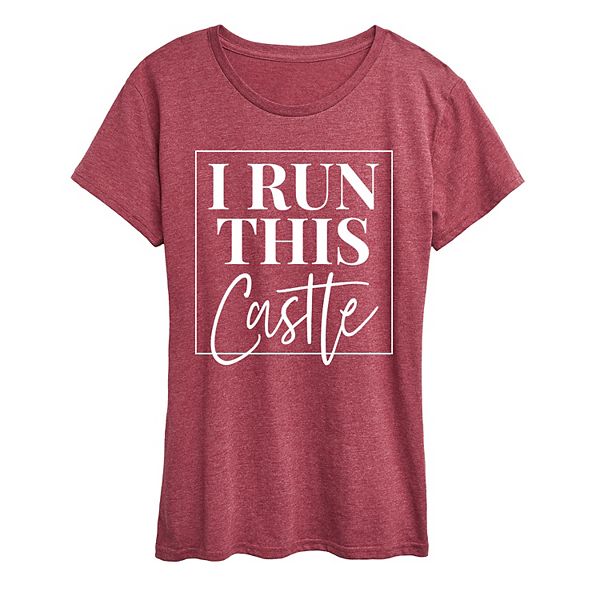 

Футболка с принтом Women's i run this castle Licensed Character, Heather Dark Red