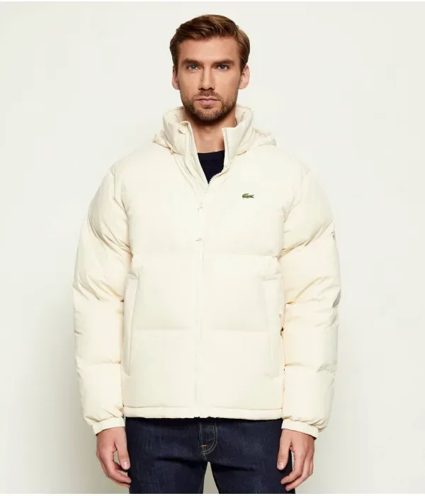 Пуховая куртка regular fit Lacoste, кремовый