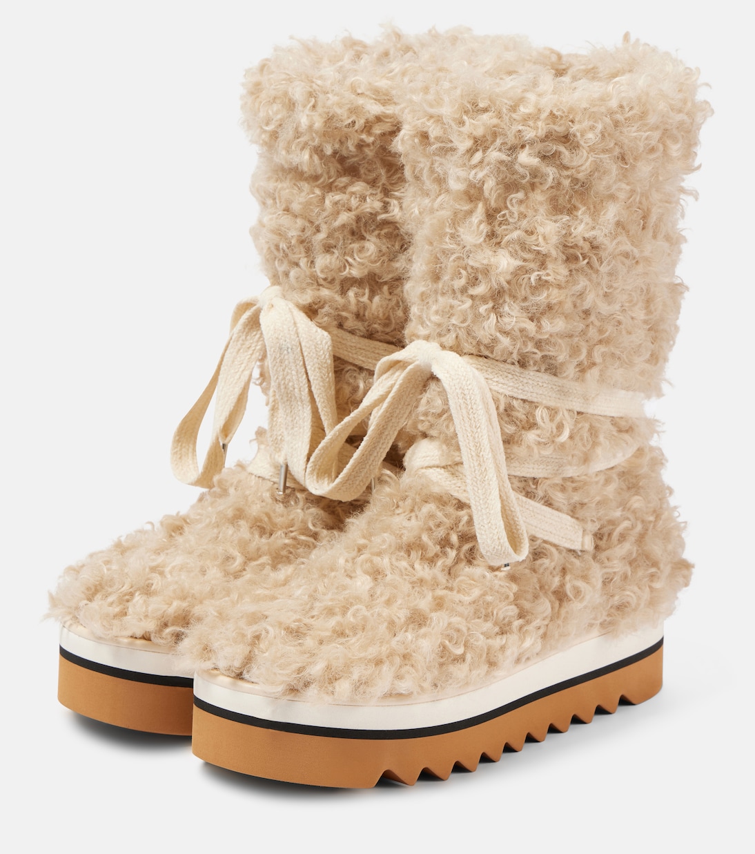 Зимние сапоги Elyse из искусственного меха Stella McCartney, кремовый — фото 4