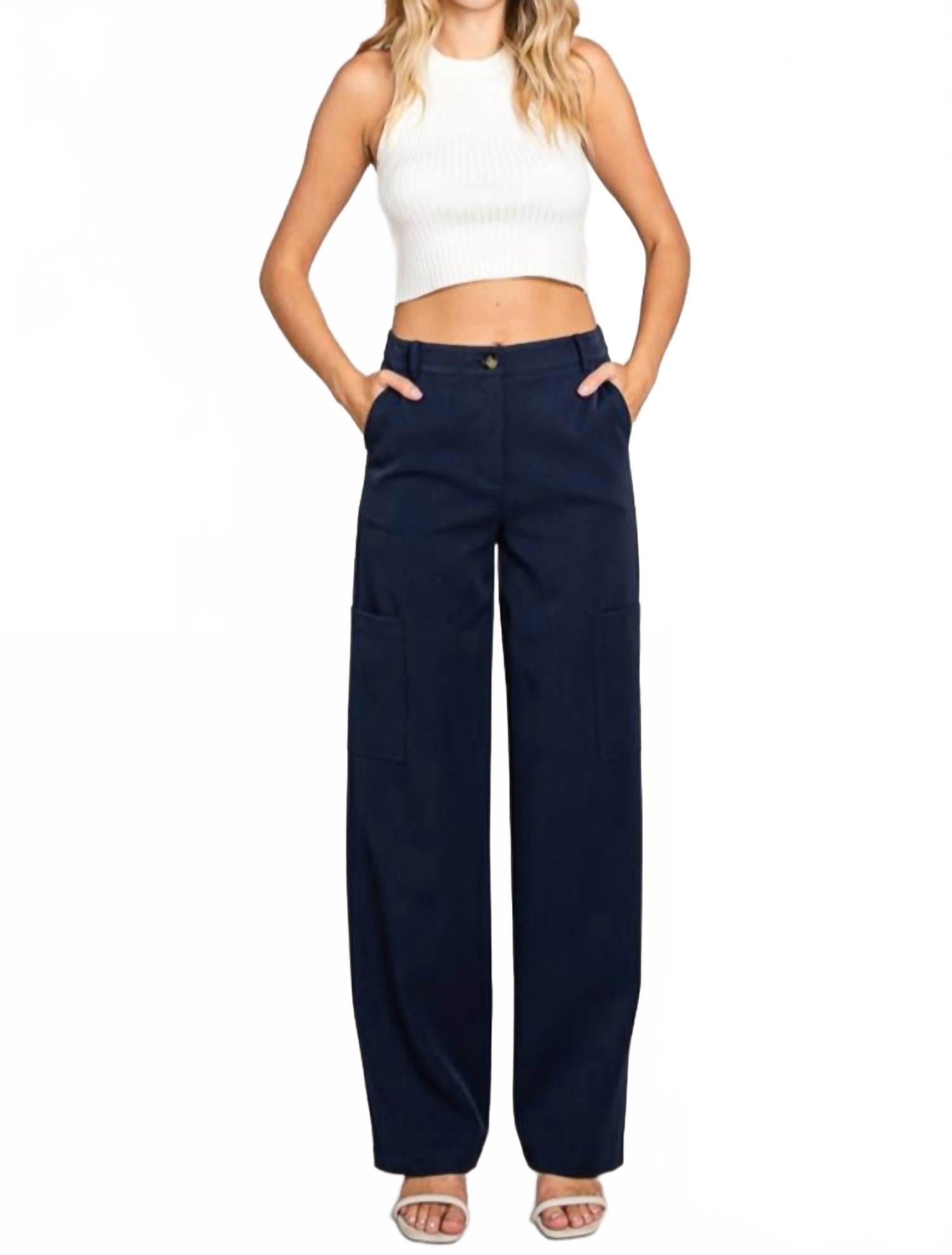 

Брюки с накладными карманами в темно-синем цвете Beloved