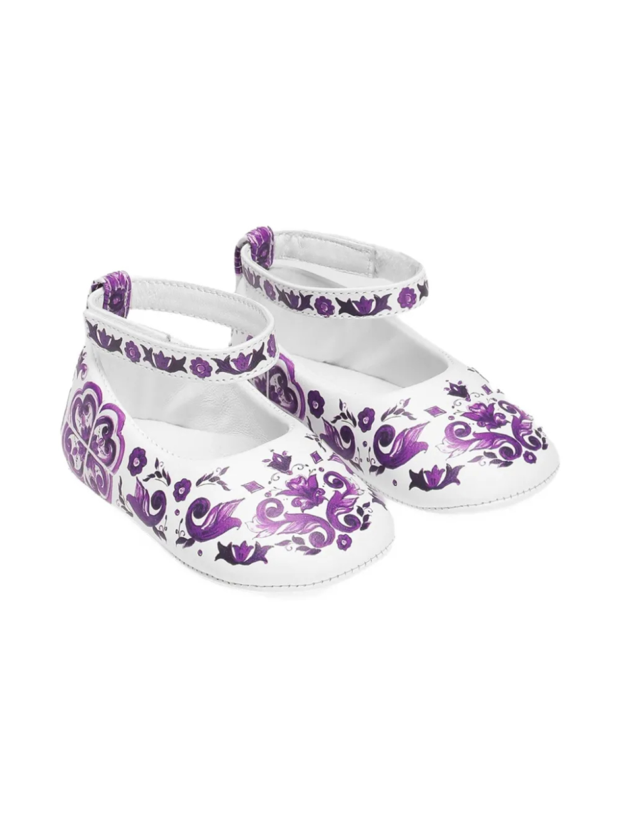 

Dolce & Gabbana Kids балетки с принтом Majolica, белый