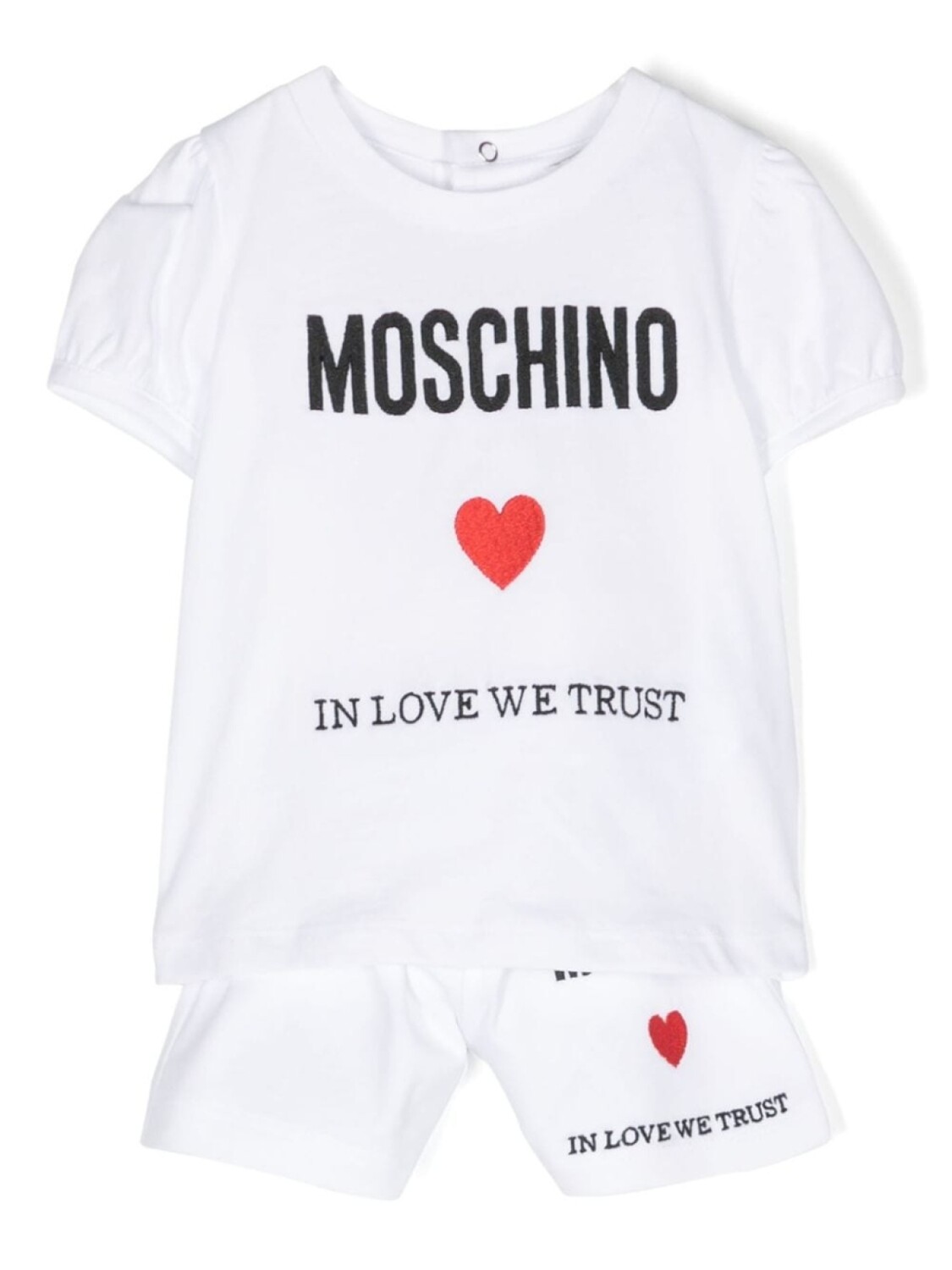 

Moschino Kids комплект с шортами и вышитым логотипом, белый