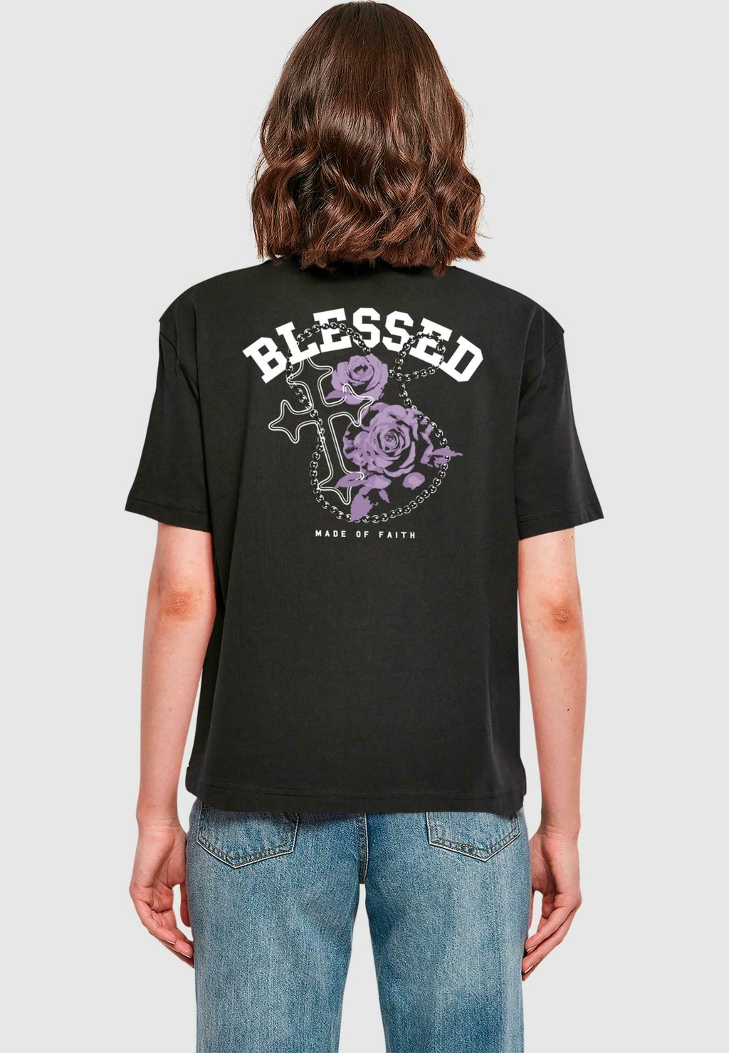 

Рубашка с принтом BLESSED ROSES Mister Tee, черный