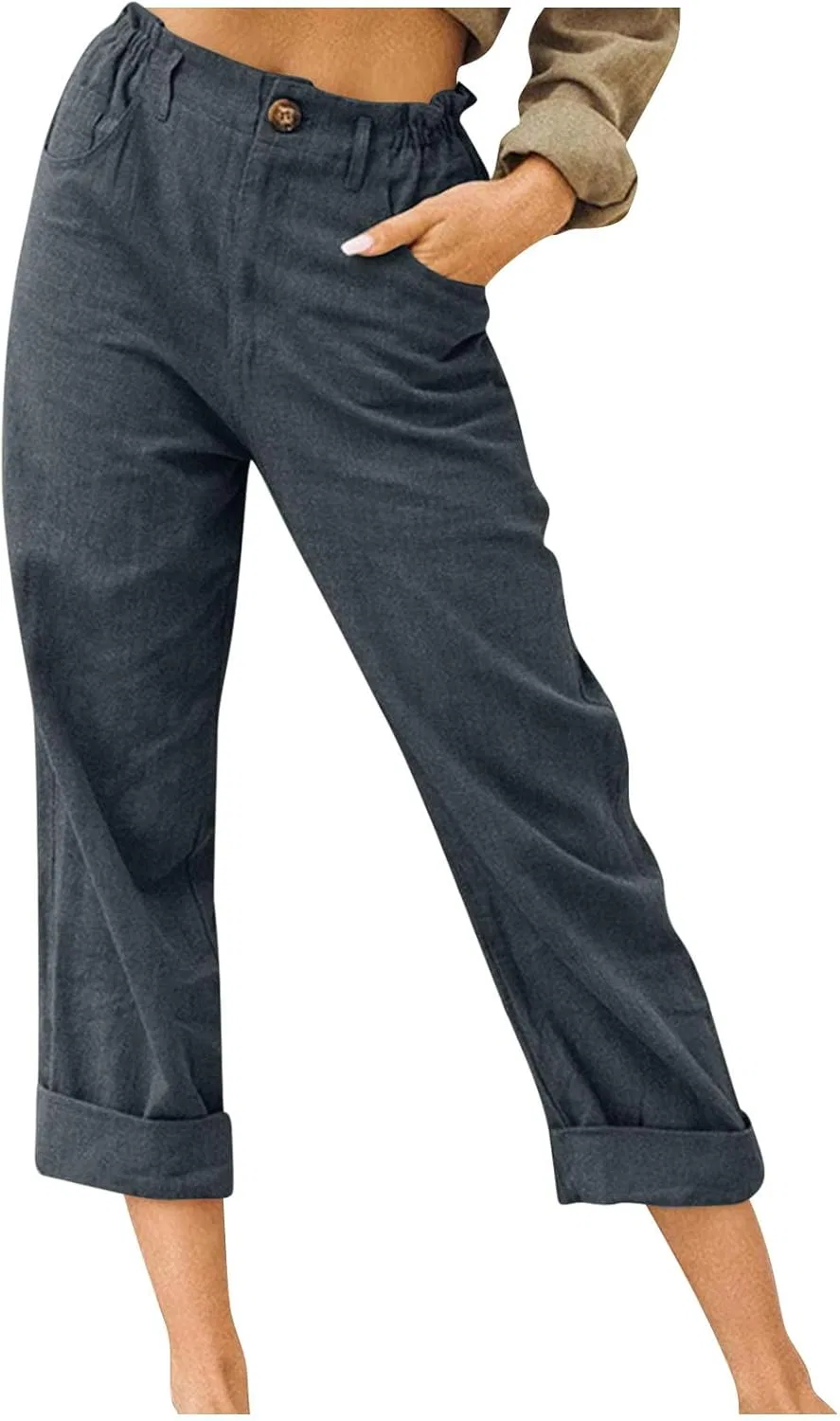 Капри Active Elastic Waist Cropped Trouser Yoga Capris, A02_dark Gray