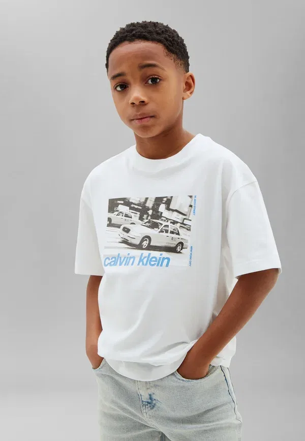 Футболка с принтом Calvin Klein Jeans, ярко-белый