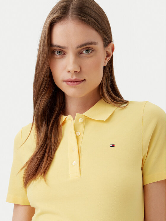 Рубашка поло облегающего кроя 1985 WW0WW43225 Tommy Hilfiger, желтый — фото 4