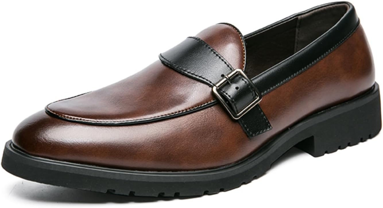 

Мужские кожаные лоферы слипоны туфли для костюма, заостренные, легкие, дышащие, с нескользящей подошвой, удобные для ходьбы, подходят для бизнес-кэжуал, свадеб, официальных ужинов, офисных вечеринок и церемоний Yrzhgdl, коричневый