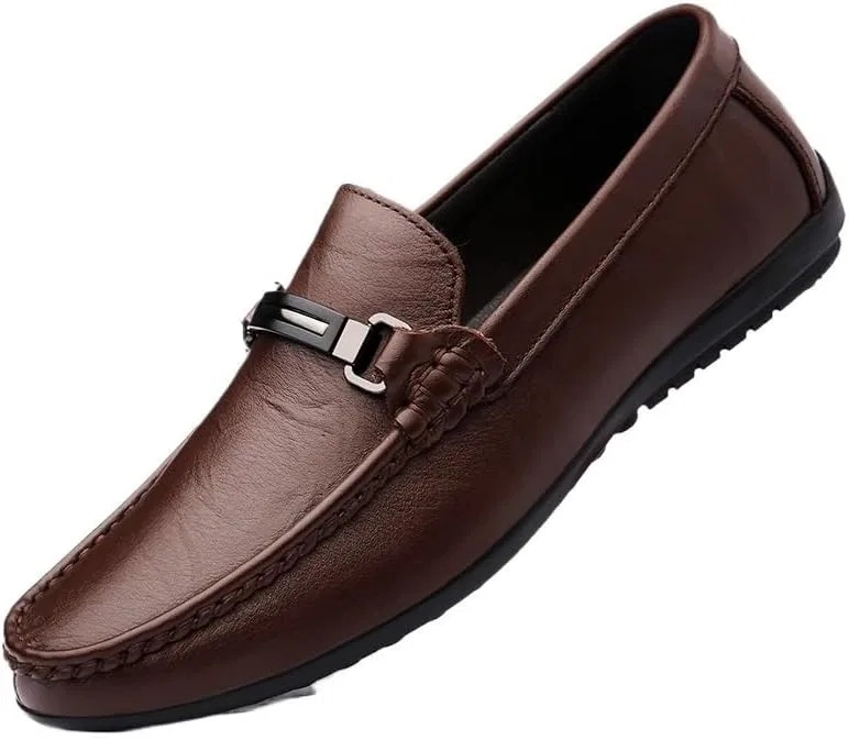 Лоферы кожаные мужские, повседневные, Brown UOPYNE