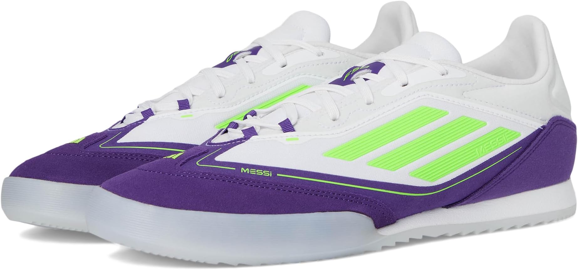 Кроссовки adidas F50 Freestyle 24 Messi Indoor Soccer Cleats, цвет White/Lucid Lemon/Unity Purple