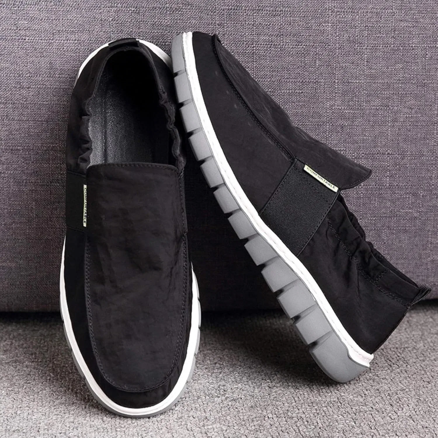 Мужские повседневные туфли без шнурков, Loafers & Slip-Ons, Black Sylaiwao — фото 4