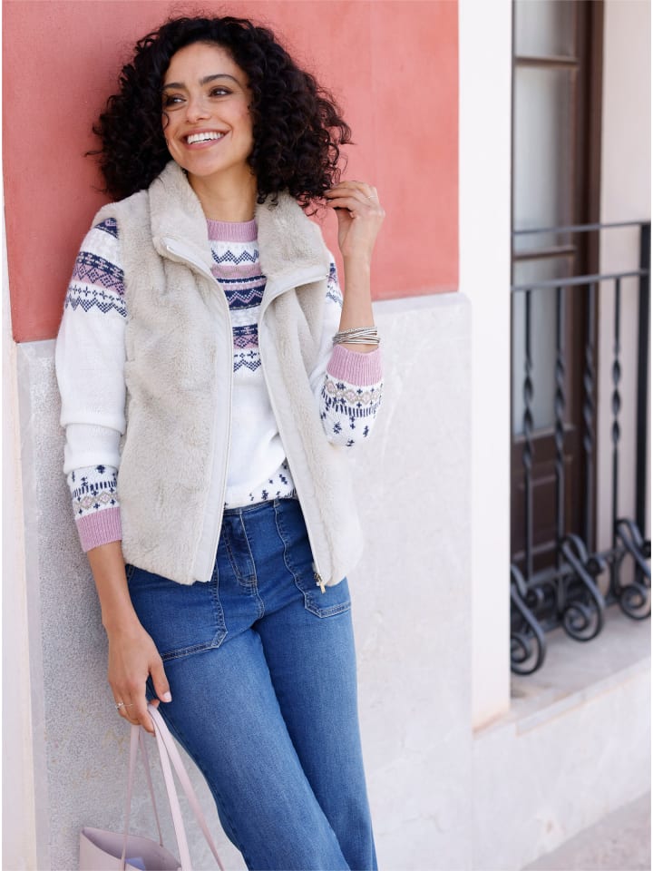 

WITT WEIDEN Жилет из искусственного меха светло-серого цвета