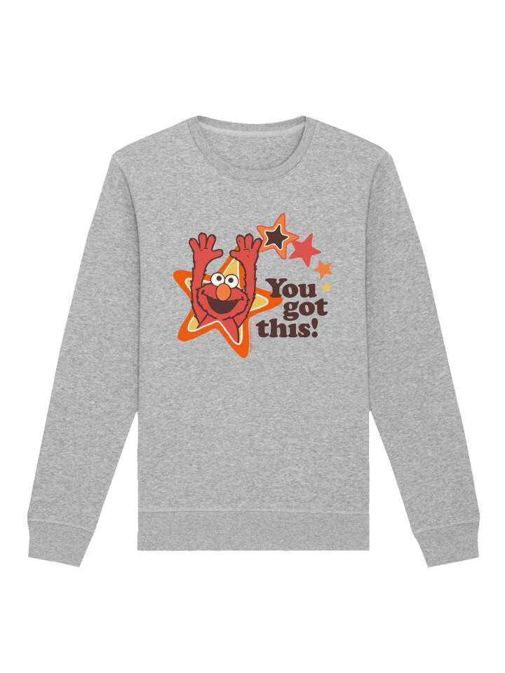 

Толстовка F4NT4STIC Sweatshirt Sesamstraße Elmo You got This, пятнистый серый