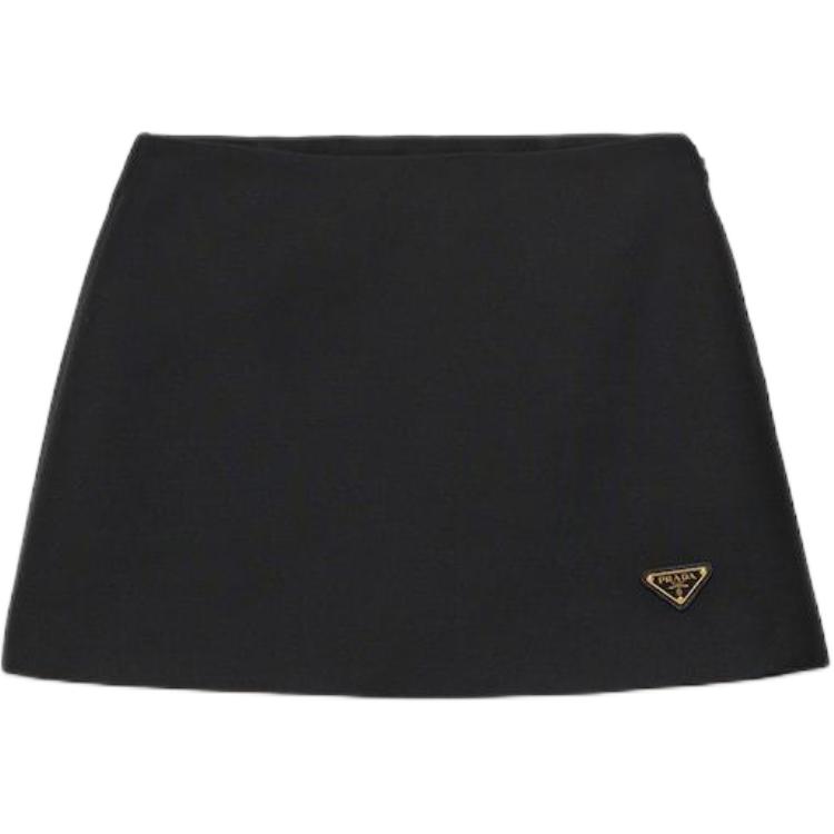 

Мини-юбка из трикотина PRADA, черный