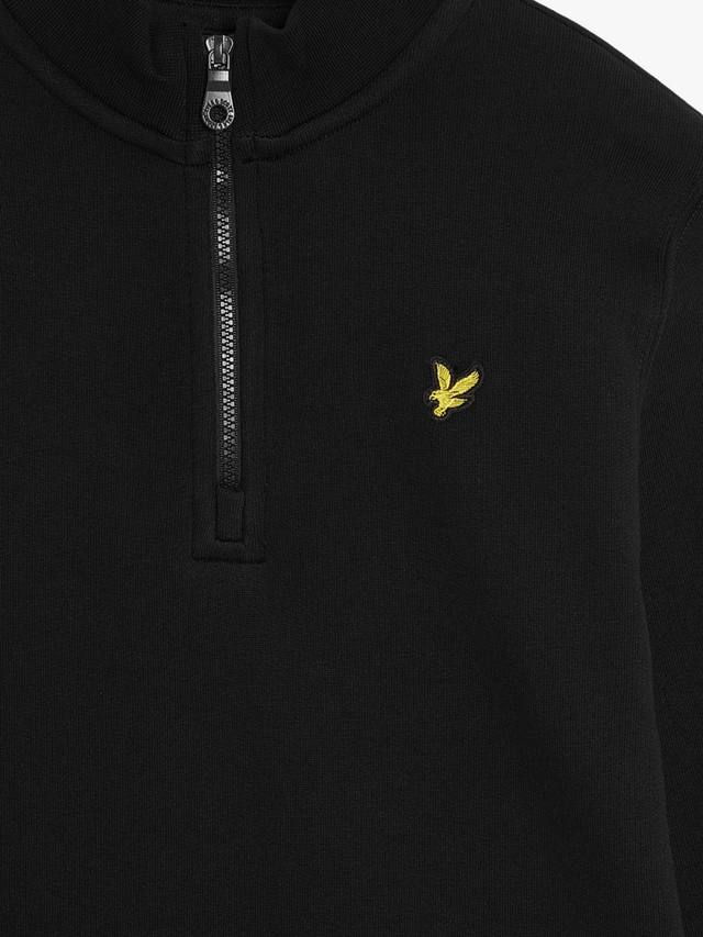 Детская хлопковая толстовка с четвертью молнии Lyle & Scott, Z865 Jet Black — фото 3