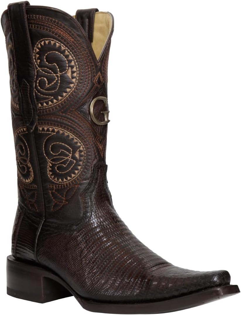 

Мужские экзотические ковбойские сапоги El General из кожи ящерицы - коричневые Generic