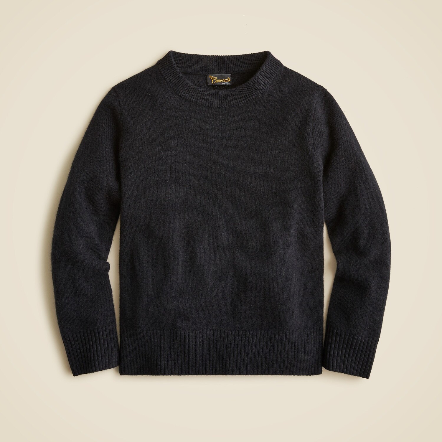 

Детский кашемировый свитер с круглым вырезом J.Crew, черный