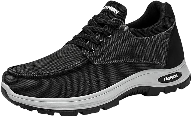 

Мужские ортопедические лоферы Hhhchpm, мокасины-пенни, удобная обувь, повседневные слипоны на плоской подошве, лодочные туфли из канваса, черный