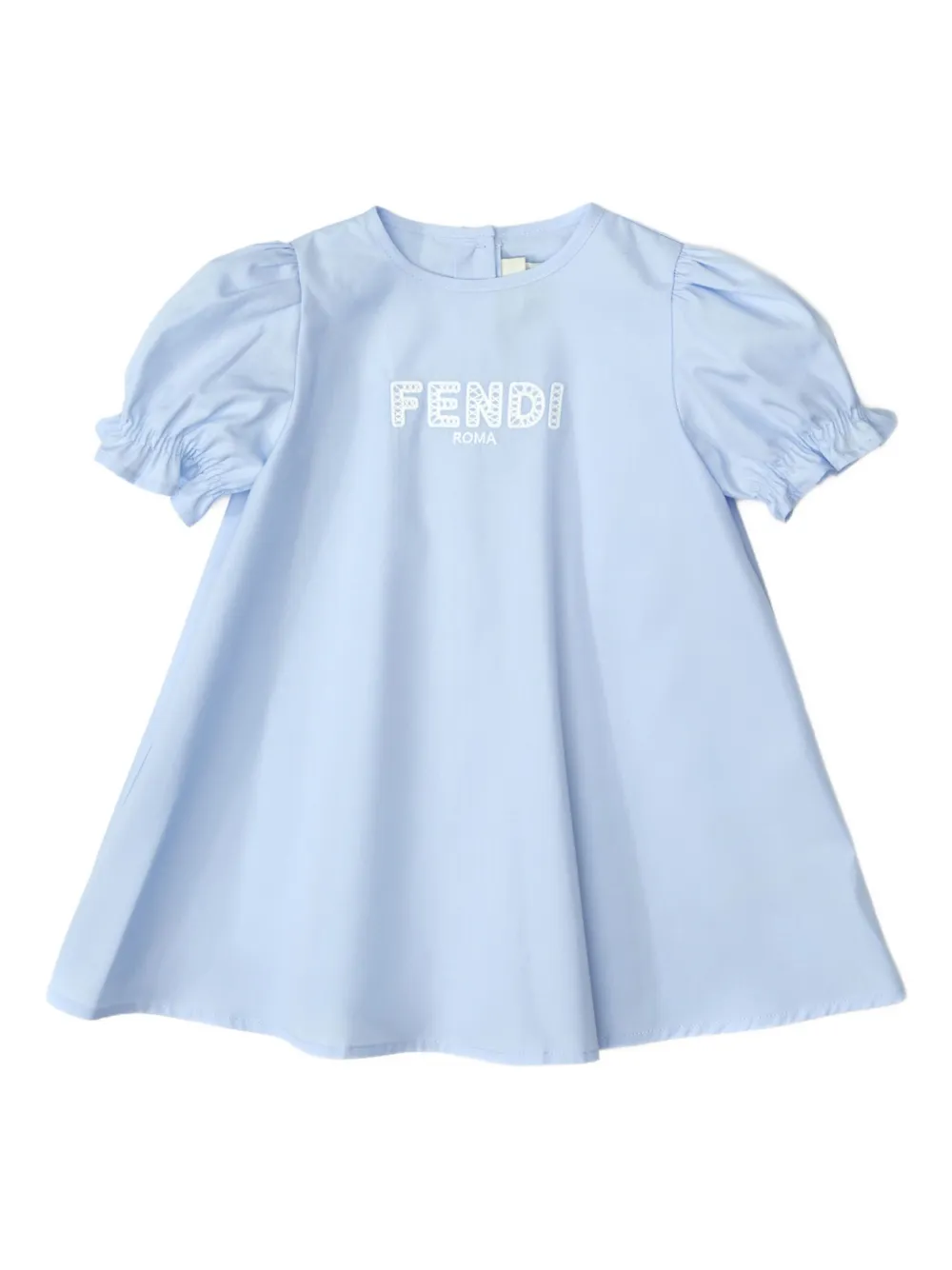 

Платье с вышитыми рукавами-буфами FENDI KIDS, синий