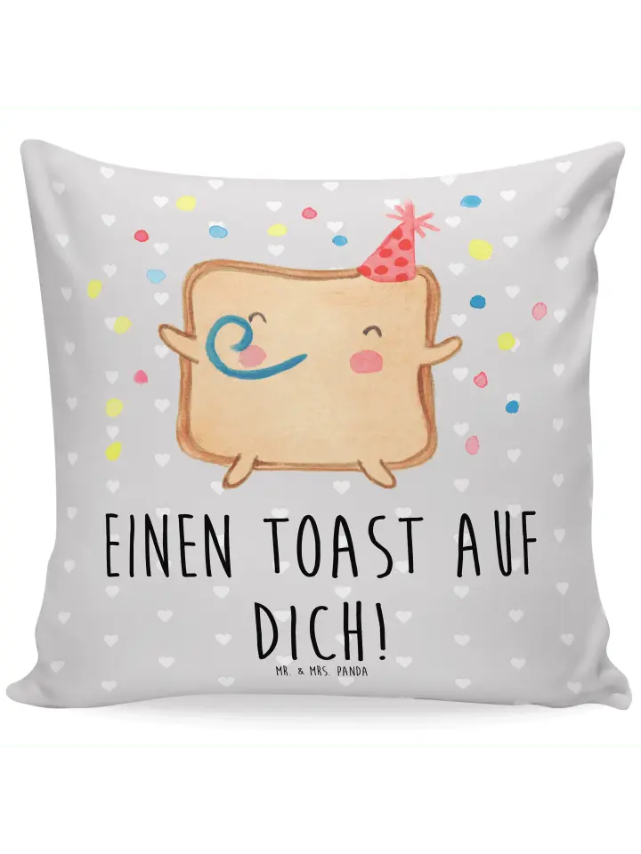 

Подушка Mr & Mrs Panda 40x40 Toast Party, пастельно-серый
