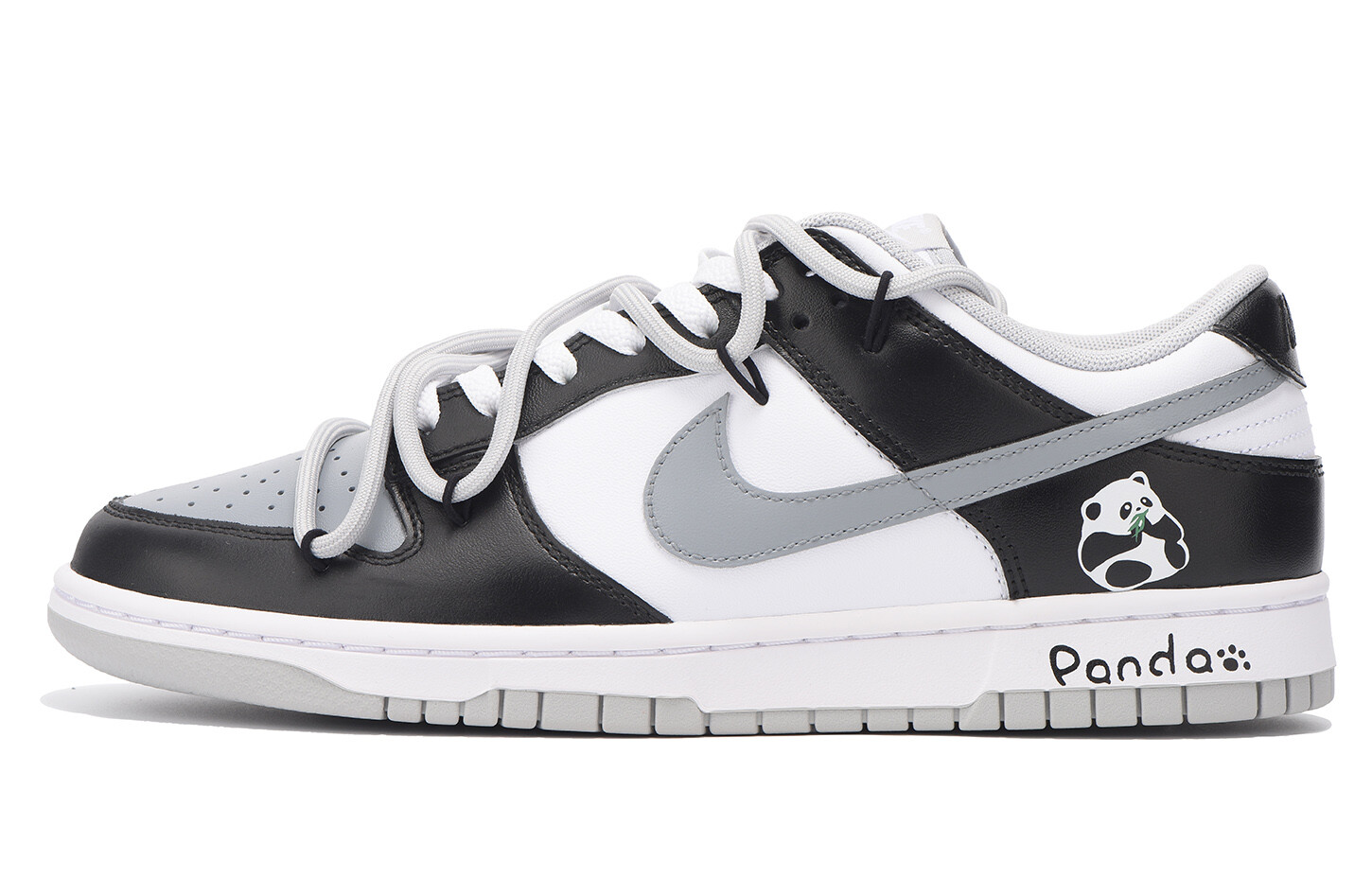 

Кроссовки Nike Dunk Skateboarding Shoes Men Low-top Gray, черный/белый/серый