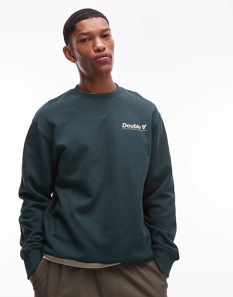 

Хлопковая толстовка Double A By Wood Wood james темно-зеленого цвета